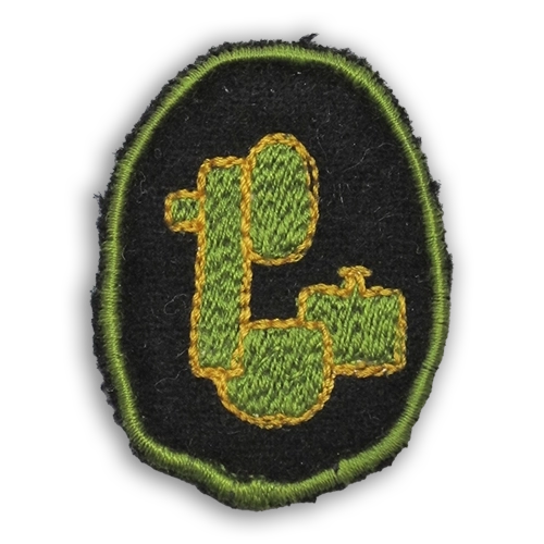 Viestilotan merkki, jossa vihreä kuuloke ja mustepullo mustalla pohjalla