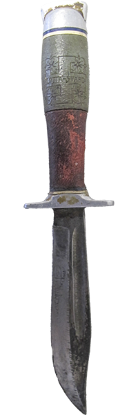 Vihreäruskeavartinen puukko on löydetty erään yrityksen entisistä tiloista Helsingin Lauttasaaresta. Puukko löytyi remontin yhteydessä täytteistä seinän välistä. Puukon museolle lahjoittanut henkilö sai esineen lahjaksi remonttimieheltä.